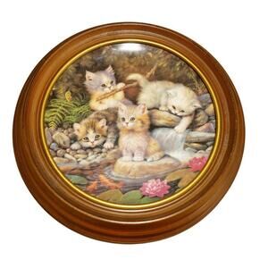 Vintage 1996 Kahla Germany Collector Plate by Jürgen Scholz – Kittens by Pond